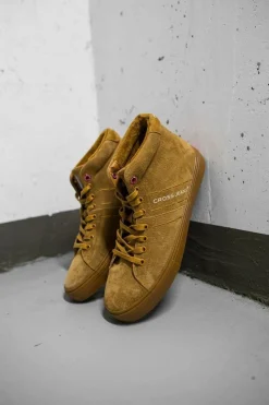 Trampki Męskie Cross Jeans|Trampki Wysokie>Cross Jeans Trampki Męskie Wysokie Skóra Zamsz Camel EE1R4054C