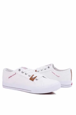 Outlet Cross Jeans Trampki Męskie Klasyczne Materiałowe Białe DD1R4029