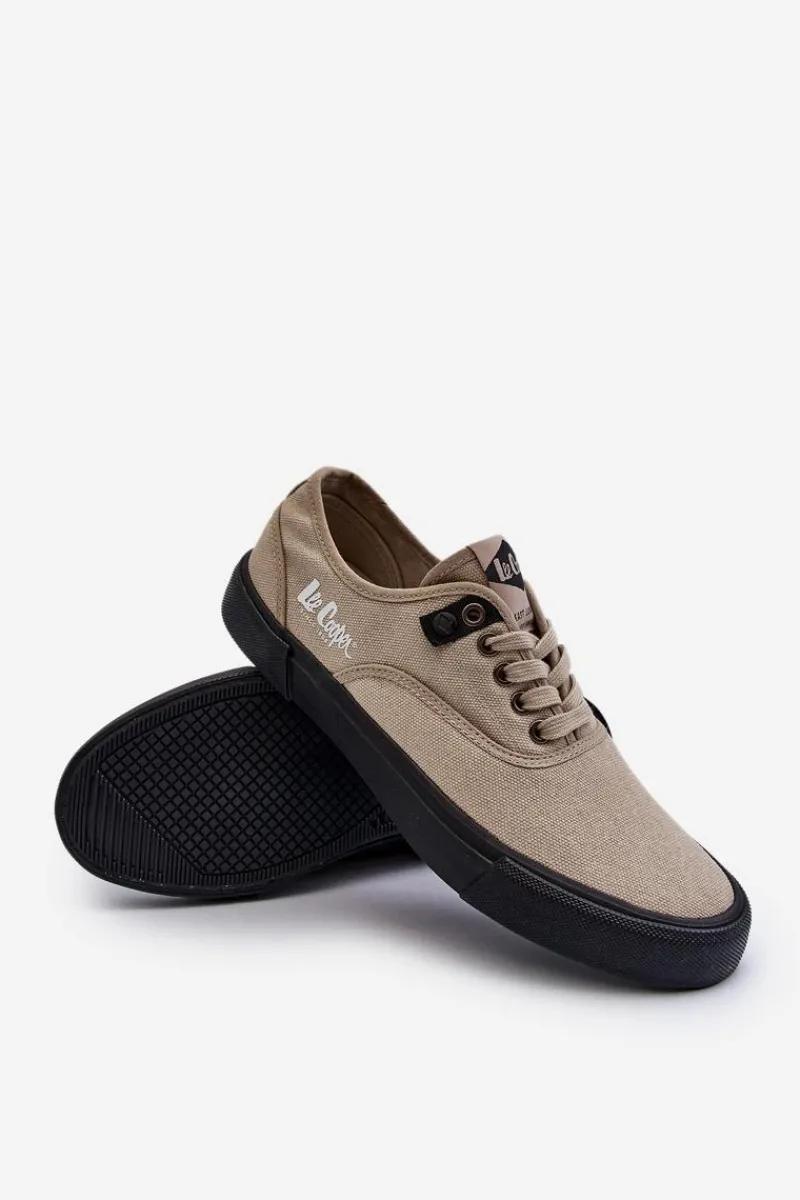 Outlet Trampki Męskie LCW-24-02-2149 Beżowe Męskie Trampki Niskie|Trampki Męskie Niskie