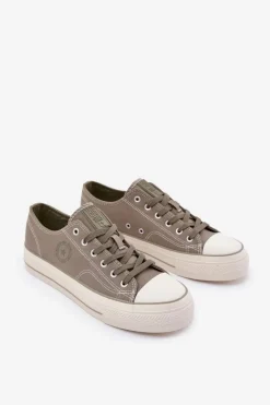 Best Trampki Męskie Na Platformie Big Star RR174325 Zielone Męskie Trampki Męskie Big Star|Trampki Niskie