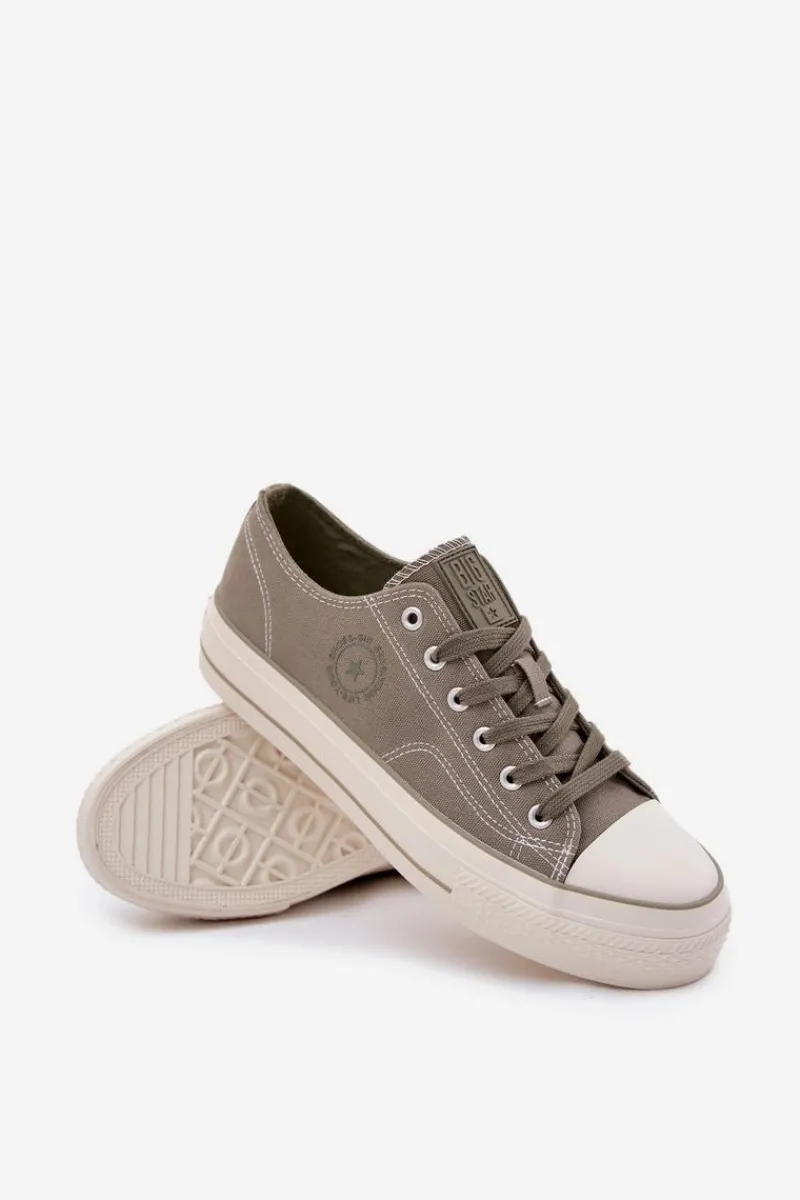 Best Trampki Męskie Na Platformie Big Star RR174325 Zielone Męskie Trampki Męskie Big Star|Trampki Niskie