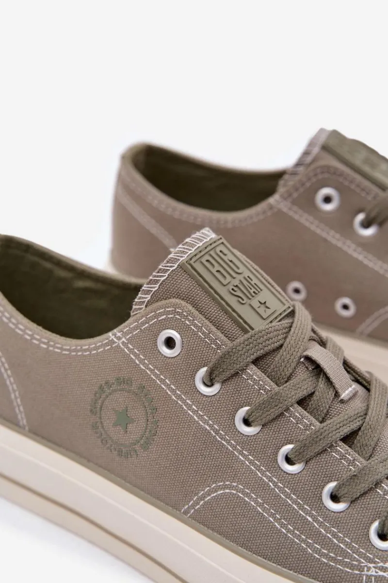 Best Trampki Męskie Na Platformie Big Star RR174325 Zielone Męskie Trampki Męskie Big Star|Trampki Niskie