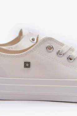 Sale Trampki Męskie Niskie Big Star NN174111 Białe Męskie Trampki Męskie Big Star|Trampki Niskie