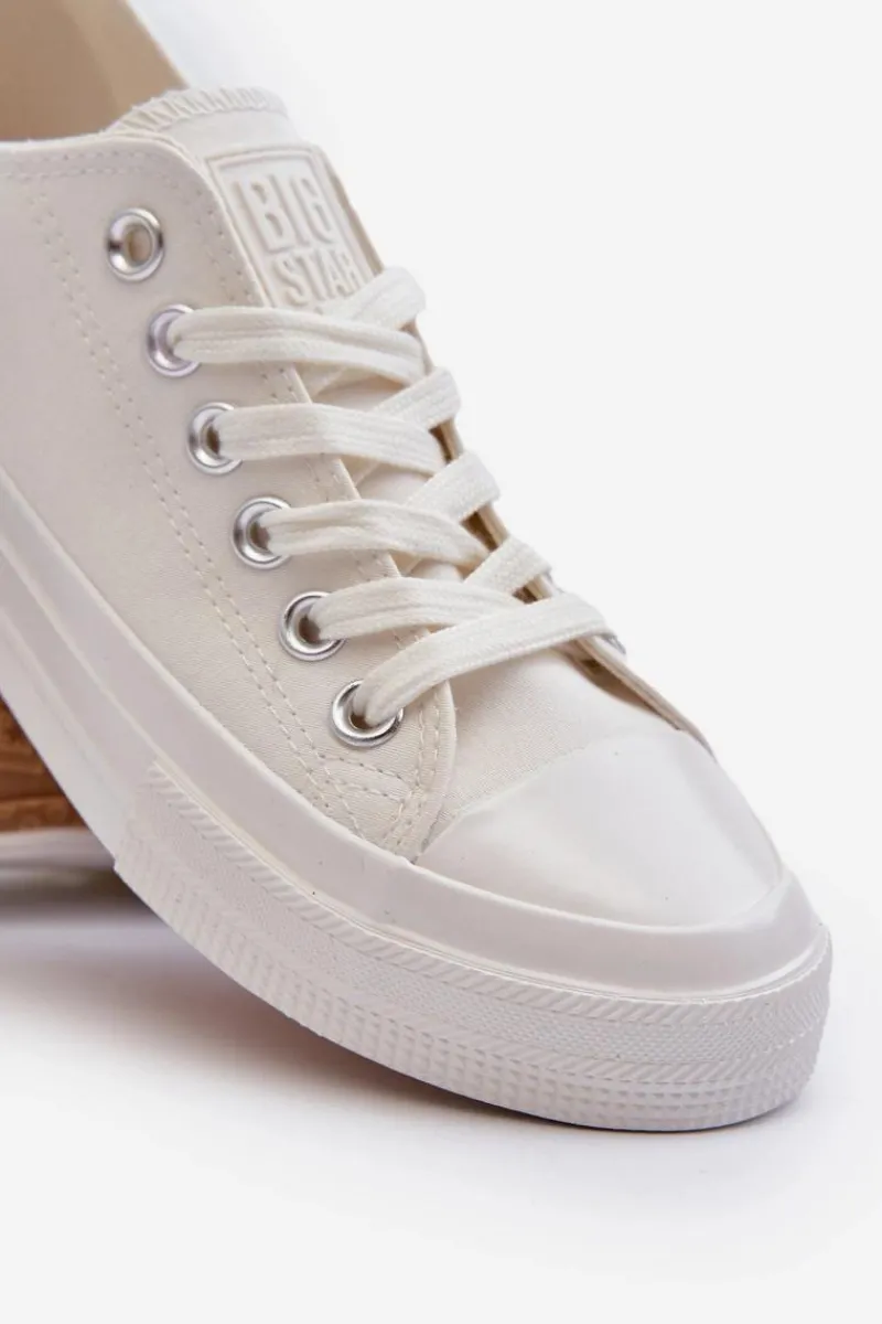 Sale Trampki Męskie Niskie Big Star NN174111 Białe Męskie Trampki Męskie Big Star|Trampki Niskie