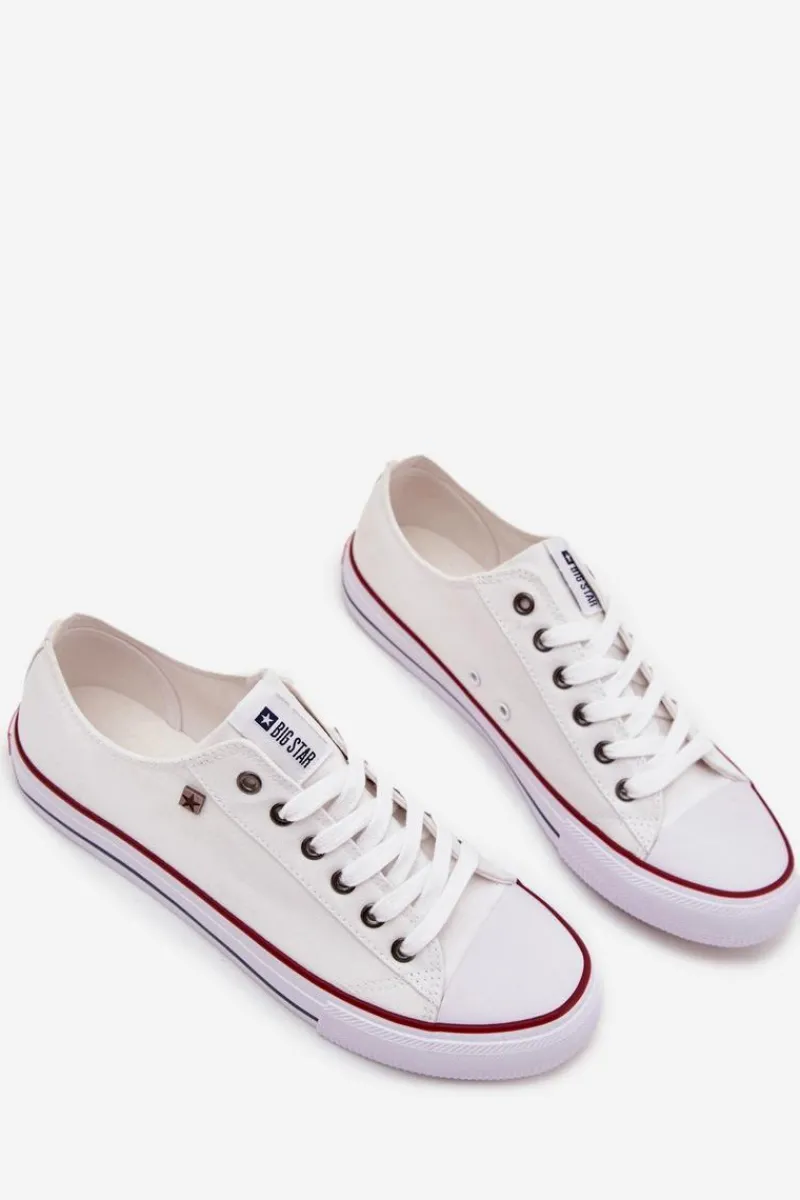 Online Big Star Shoes Trampki Męskie Niskie Materiałowe Big Star DD174500 Białe Biały