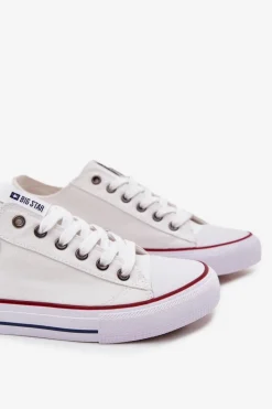 Online Big Star Shoes Trampki Męskie Niskie Materiałowe Big Star DD174500 Białe Biały