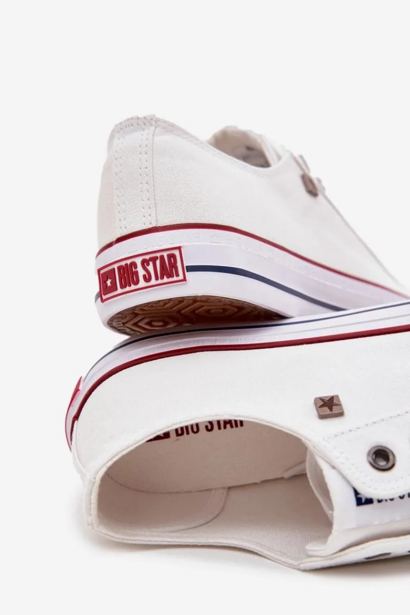 Online Big Star Shoes Trampki Męskie Niskie Materiałowe Big Star DD174500 Białe Biały