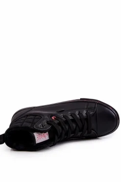 Trampki Męskie Cross Jeans|Trampki Wysokie>Cross Jeans Trampki Męskie Wysokie Ocieplone KK1R4054C Czarne