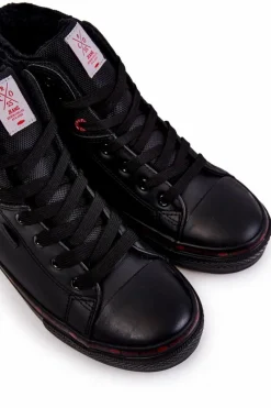 Trampki Męskie Cross Jeans|Trampki Wysokie></noscript>Cross Jeans Trampki Męskie Wysokie Ocieplone KK1R4054C Czarne