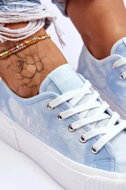 Trampki Damskie Niskie></noscript>Lee Cooper Trampki Na Platformie LCW-23-31-1782L Niebieskie