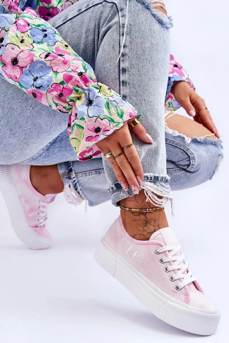 Discount Lee Cooper Trampki Na Platformie LCW-23-31-1781L Różowe