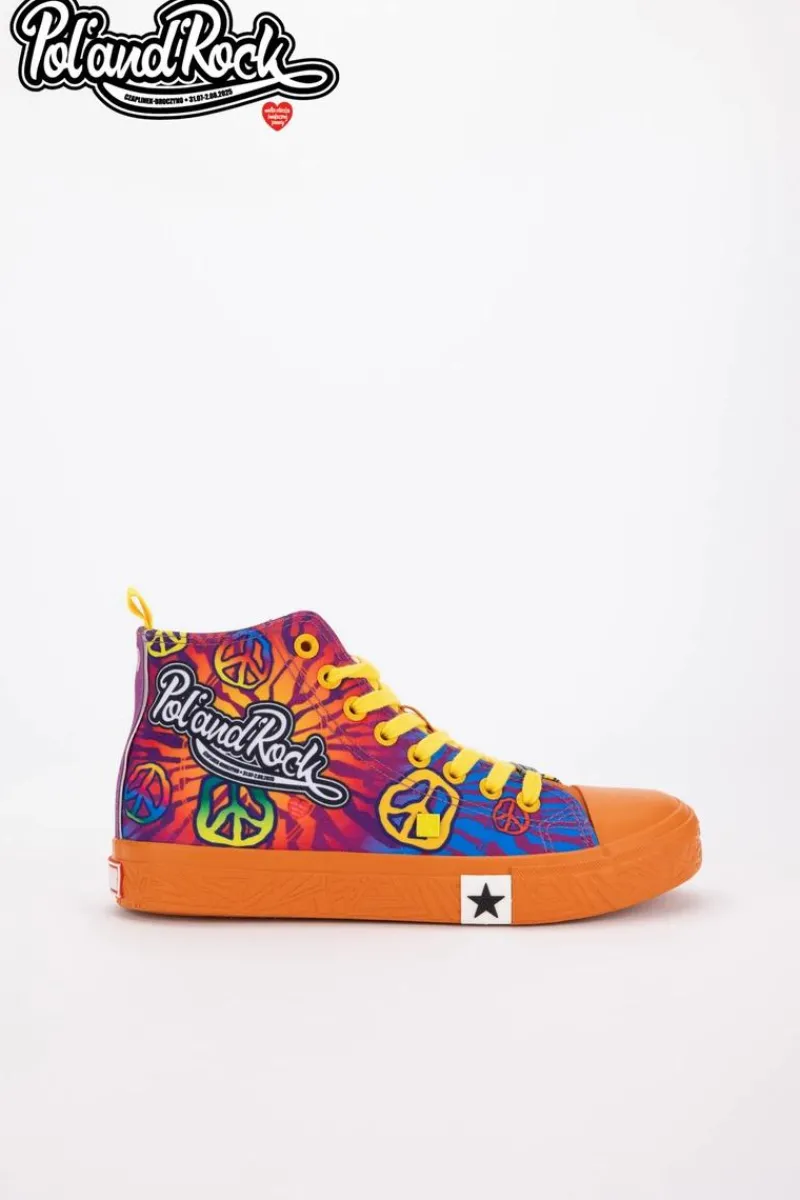 Trampki Damskie Big Star|Trampki Damskie Wysokie>Big Star Shoes Trampki Pol'and'Rock Festival X Big Star SS174502 Pomarańczowe Pomarańczowy