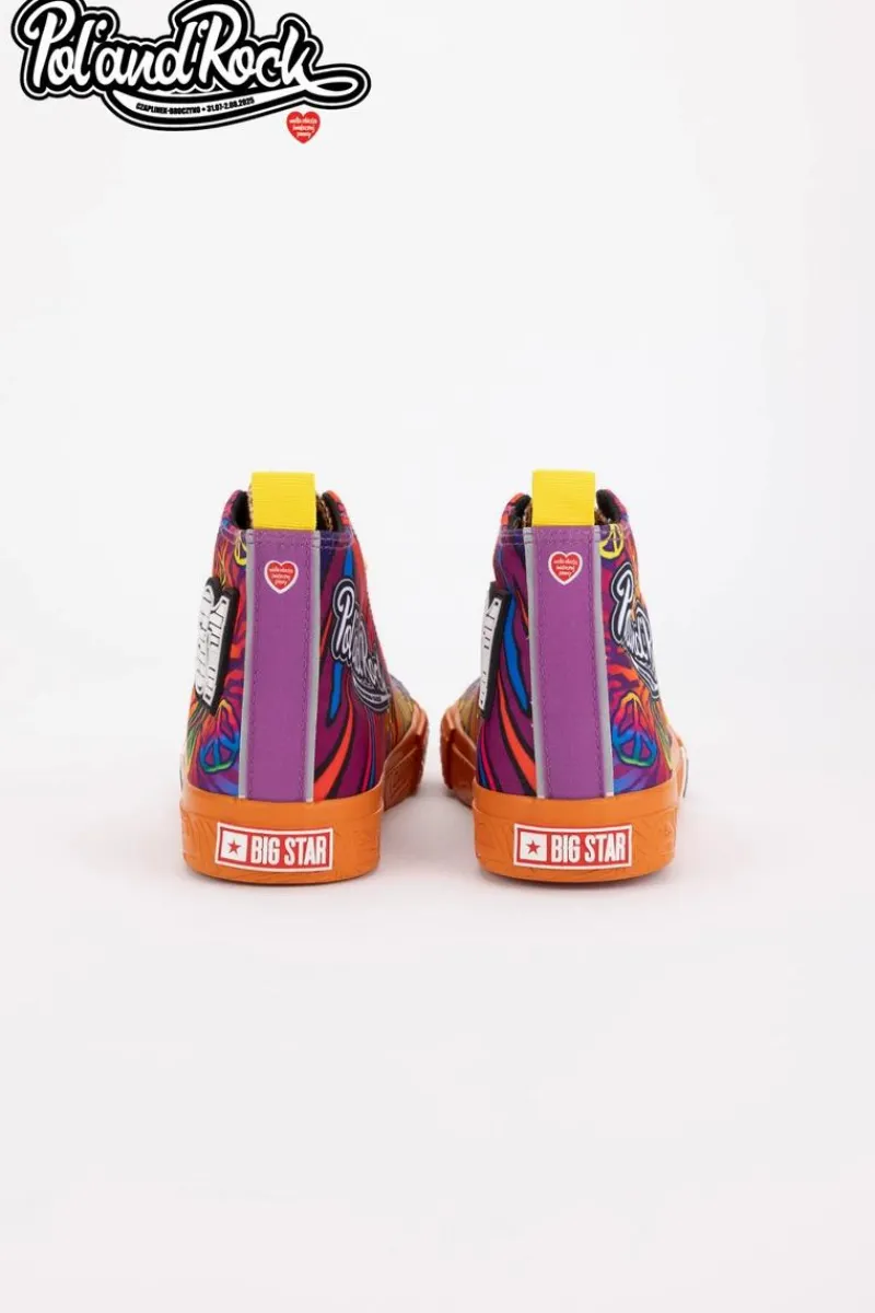Trampki Damskie Big Star|Trampki Damskie Wysokie>Big Star Shoes Trampki Pol'and'Rock Festival X Big Star SS174502 Pomarańczowe Pomarańczowy