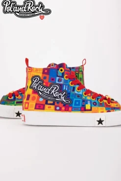 Trampki Męskie Big Star|Trampki Wysokie>Big Star Shoes Trampki Pol'and'Rock Festival X Big Star SS174504 Zielono-Żółte