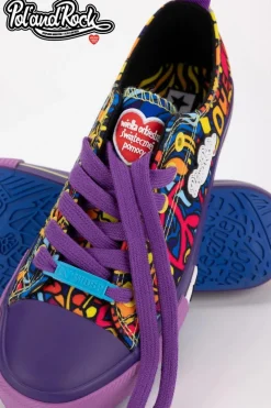 New Trampki Pol'and'Rock Festival X Big Star SS274905 Fioletowe Damskie Trampki Męskie Big Star|Trampki Niskie