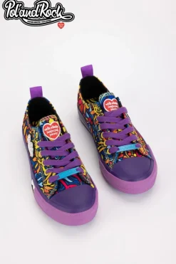 New Trampki Pol'and'Rock Festival X Big Star SS274905 Fioletowe Damskie Trampki Męskie Big Star|Trampki Niskie