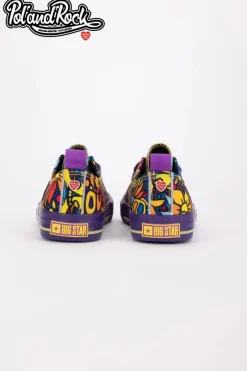New Trampki Pol'and'Rock Festival X Big Star SS274905 Fioletowe Damskie Trampki Męskie Big Star|Trampki Niskie