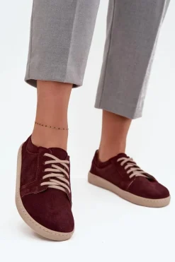 Sale Zazoo Trampki Typu Barefoot Z Naturalnego Zamszu 314 Bordowe Czerwony