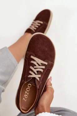 Trampki Damskie Niskie|Półbuty Skórzane><noscript><img width=