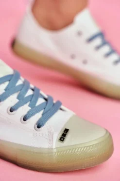 Best Trampki Z Przezroczystą Podeszwą Big Star FF274256 Białe Damskie Trampki Damskie Big Star|Trampki Damskie Niskie