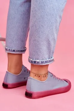 Trampki Damskie Big Star|Trampki Damskie Niskie></noscript>Big Star Shoes Trampki Z Przezroczystą Podeszwą Big Star FF274260 Niebiesko-Różowe