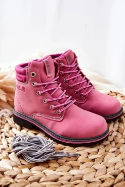 Best Trapery Botki Dziecięce Big Star BB374124BS Różowe Dzieci Dziewczęce