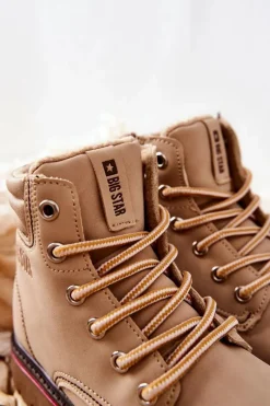 Discount Trapery Botki Dziecięce Big Star BB374126BS Beżowe Dzieci Dziewczęce