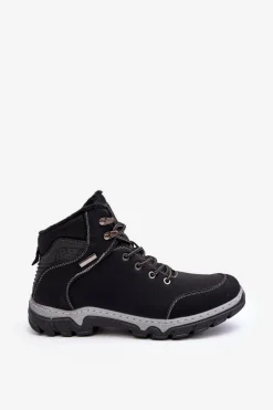 Obuwie Trekkingowe Męskie>Boto Trapery Buty Trekkingowe Męskie Ocieplane Czarne Raisah 19455