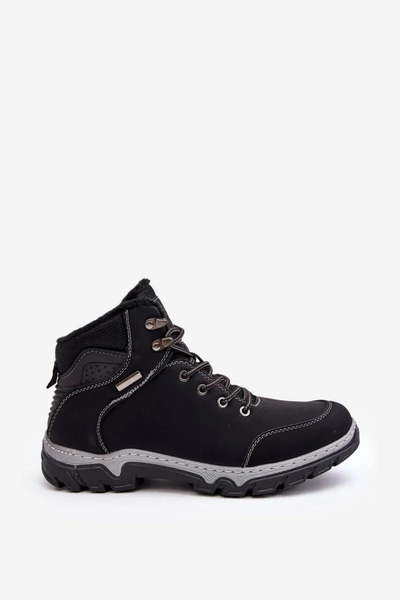 Obuwie Trekkingowe Męskie>Boto Trapery Buty Trekkingowe Męskie Ocieplane Czarne Raisah 19455