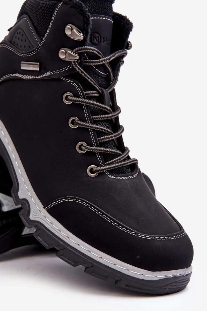 Obuwie Trekkingowe Męskie>Boto Trapery Buty Trekkingowe Męskie Ocieplane Czarne Raisah 19455