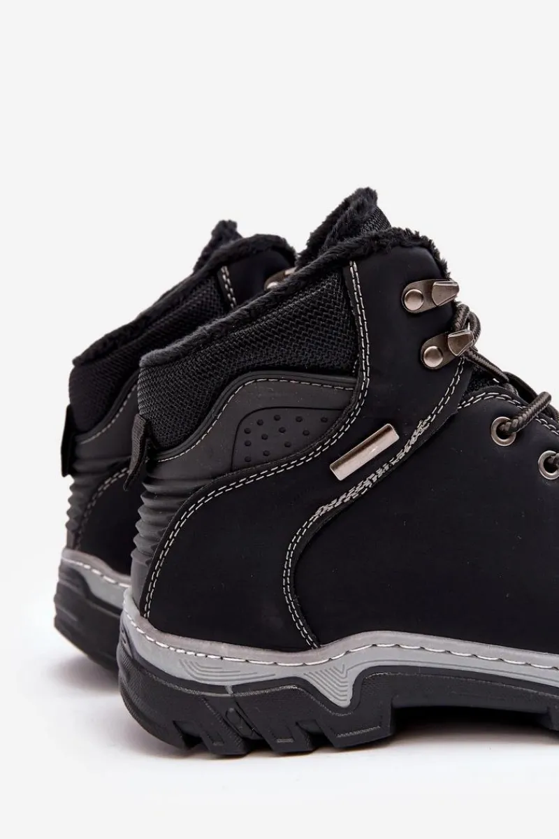 Obuwie Trekkingowe Męskie>Boto Trapery Buty Trekkingowe Męskie Ocieplane Czarne Raisah 19455