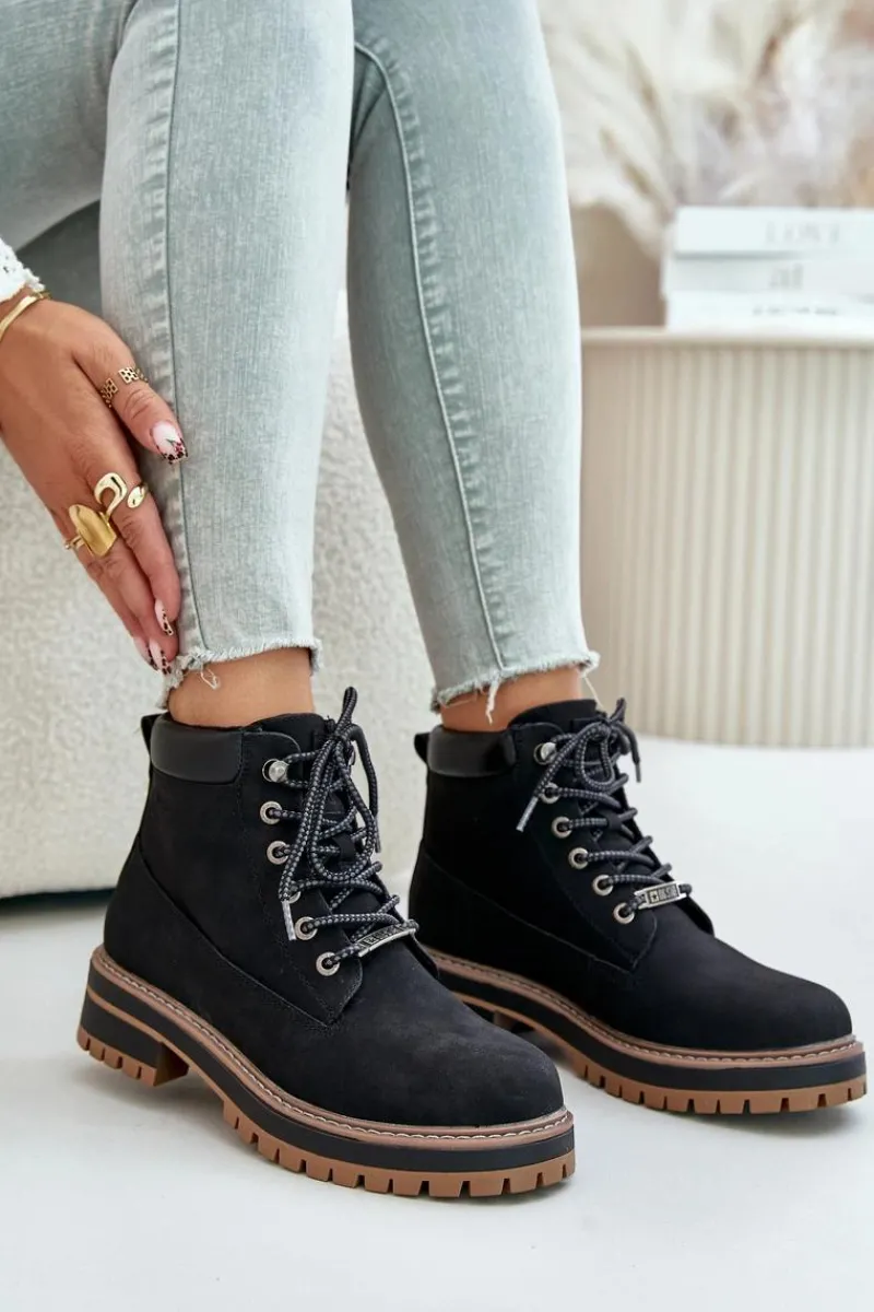 Online Big Star Shoes Trapery Damskie Ocieplane Big Star OO274A290 Czarne