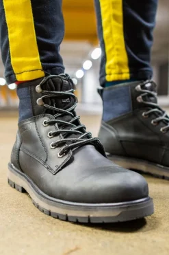 Hot Big Star Shoes Trapery Męskie Skórzane Big Star Czarne EE174267