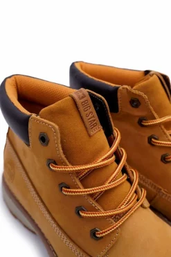 Online Big Star Shoes Trapery Męskie Skórzane Big Star Camel EE174227