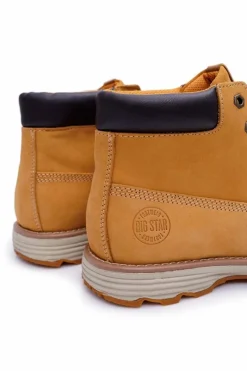 Online Big Star Shoes Trapery Męskie Skórzane Big Star Camel EE174227