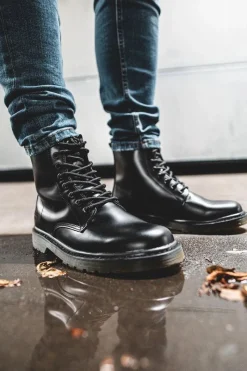 Outlet Trapery Męskie Skórzane Big Star Czarne EE174268 Męskie Botki Męskie