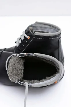 Best Boto Trapery Męskie Skórzane Czarne Genoto