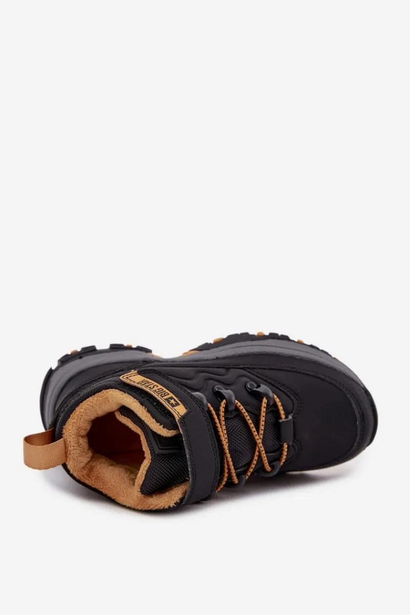 Sale Trapery Śniegowce Dziecięce Na Rzep Big Star SS374013 Czarne Dzieci Chłopięce|Chłopięce