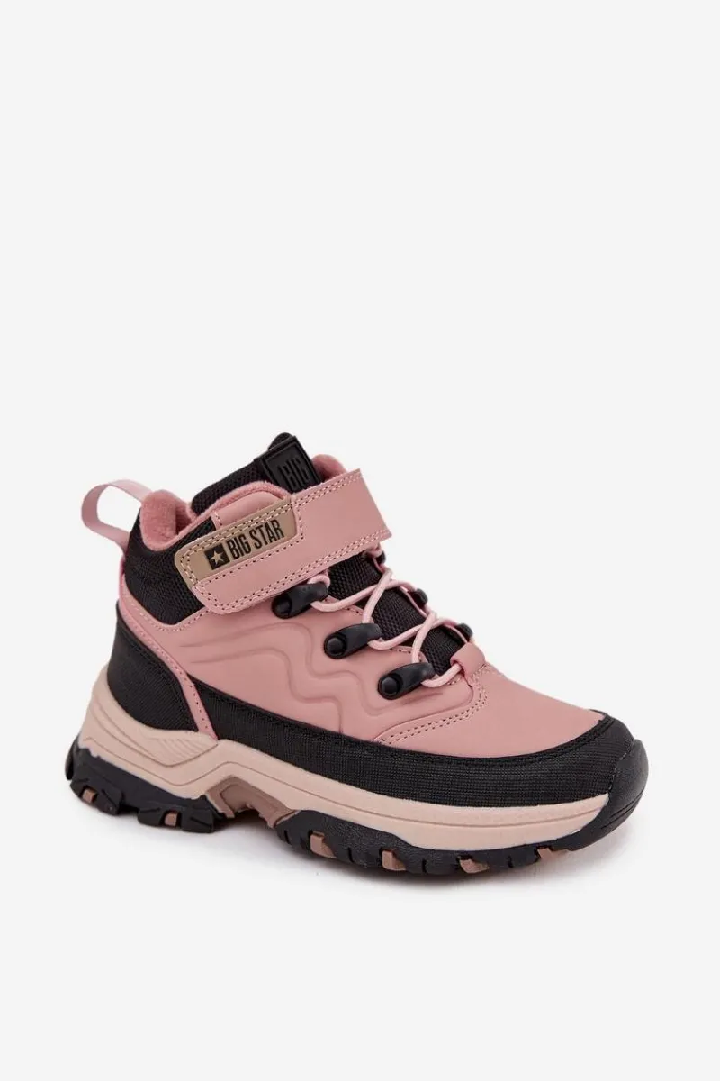 Dziewczęce>Big Star Shoes Trapery Śniegowce Dziecięce Na Rzep Big Star SS374011 Różowe Różowy