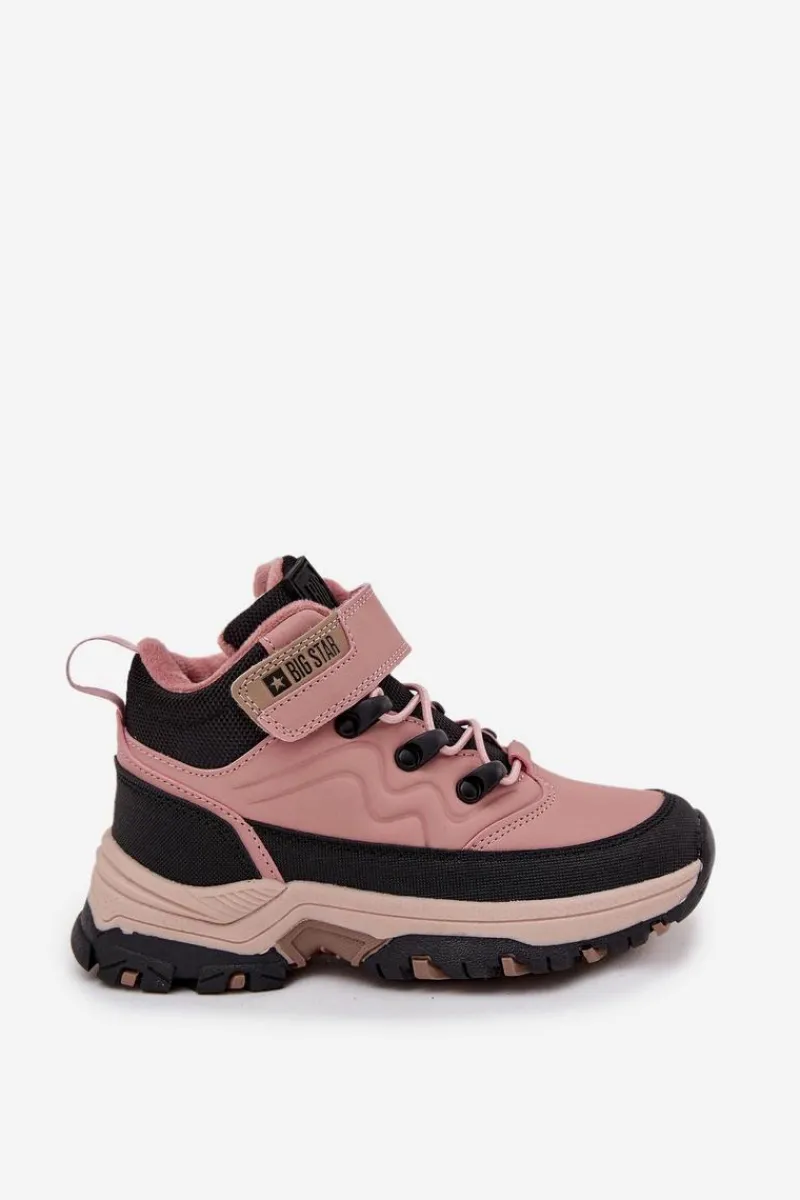 Dziewczęce>Big Star Shoes Trapery Śniegowce Dziecięce Na Rzep Big Star SS374011 Różowe Różowy
