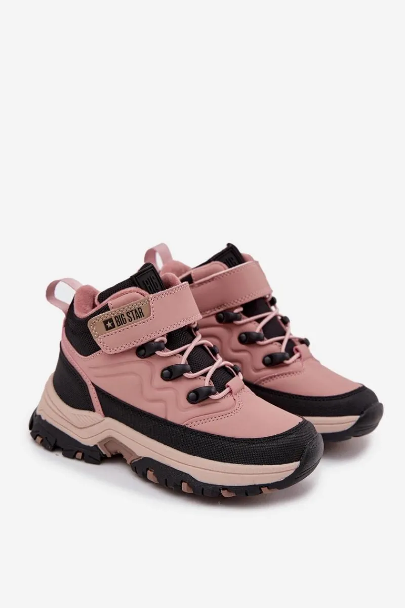 Dziewczęce>Big Star Shoes Trapery Śniegowce Dziecięce Na Rzep Big Star SS374011 Różowe Różowy