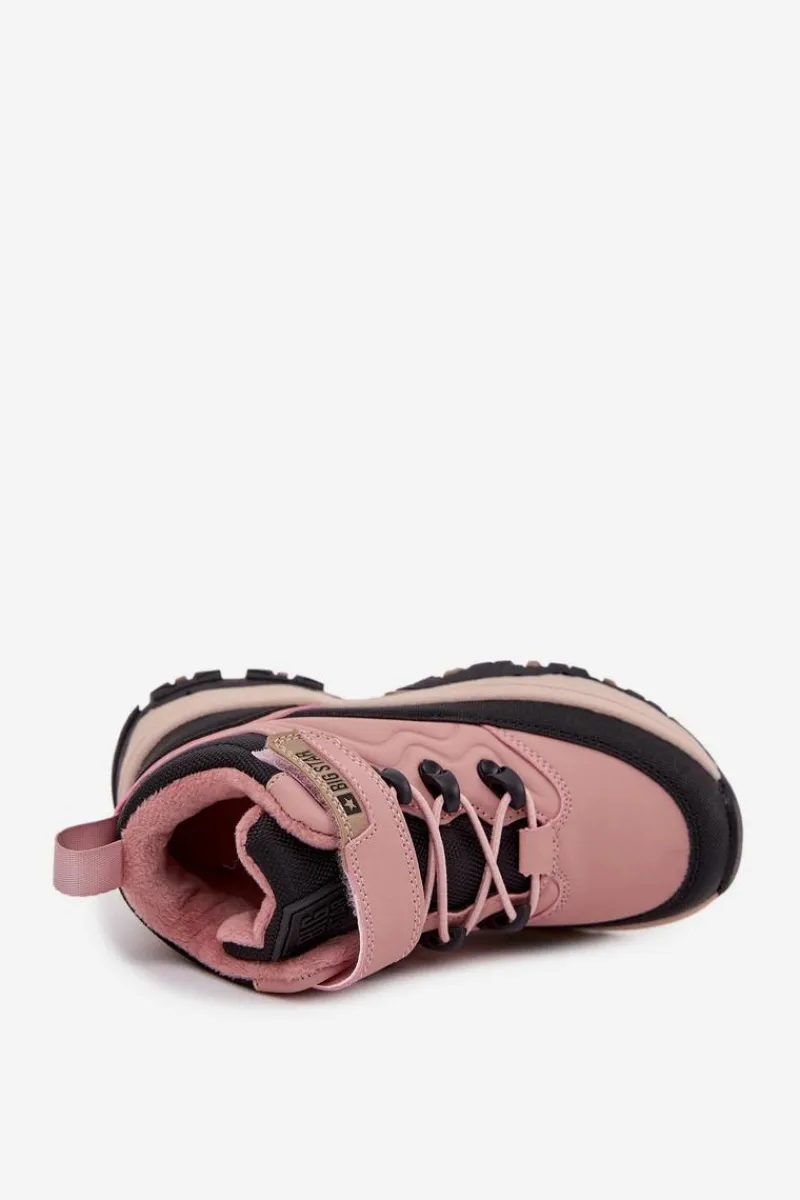 Dziewczęce>Big Star Shoes Trapery Śniegowce Dziecięce Na Rzep Big Star SS374011 Różowe Różowy
