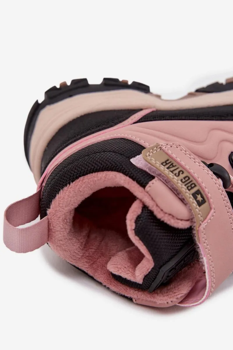 Dziewczęce>Big Star Shoes Trapery Śniegowce Dziecięce Na Rzep Big Star SS374011 Różowe Różowy
