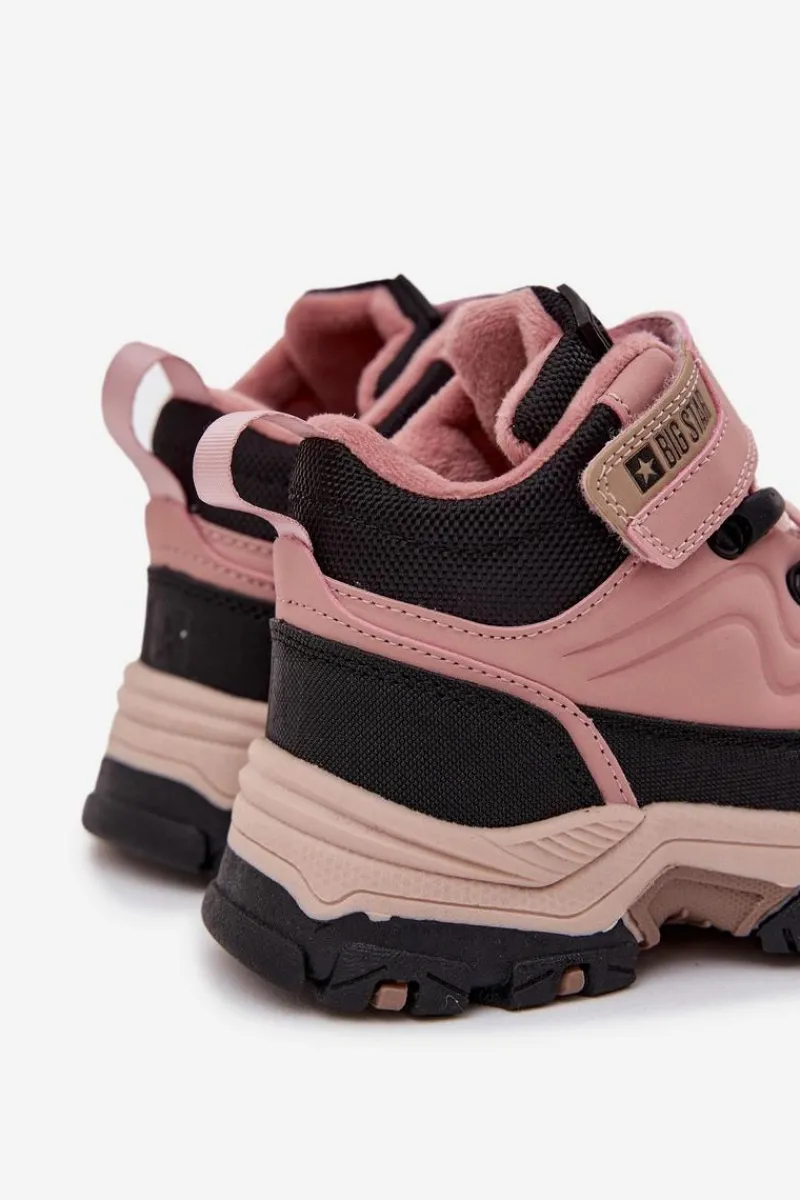 Dziewczęce>Big Star Shoes Trapery Śniegowce Dziecięce Na Rzep Big Star SS374011 Różowe Różowy