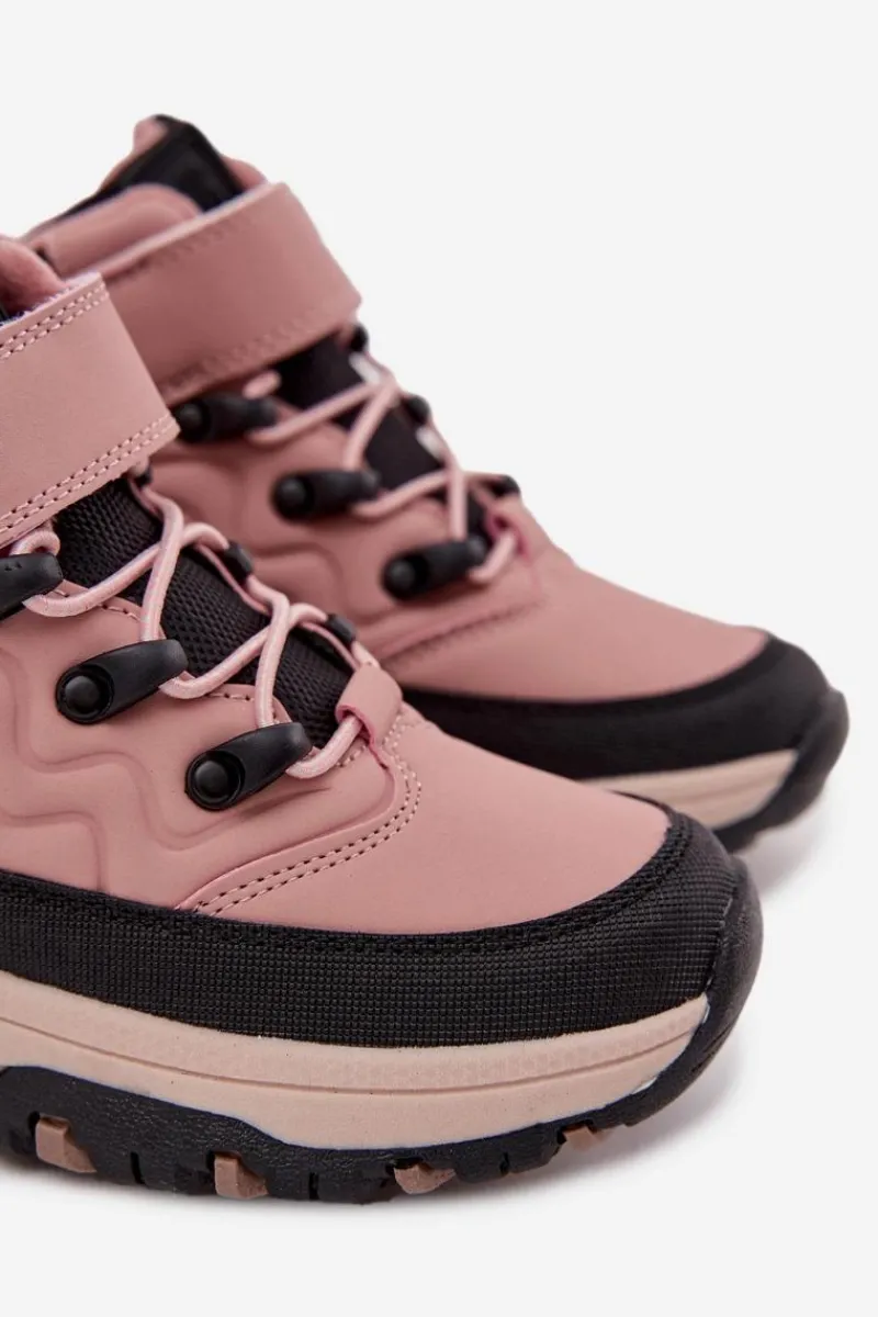 Dziewczęce>Big Star Shoes Trapery Śniegowce Dziecięce Na Rzep Big Star SS374011 Różowe Różowy