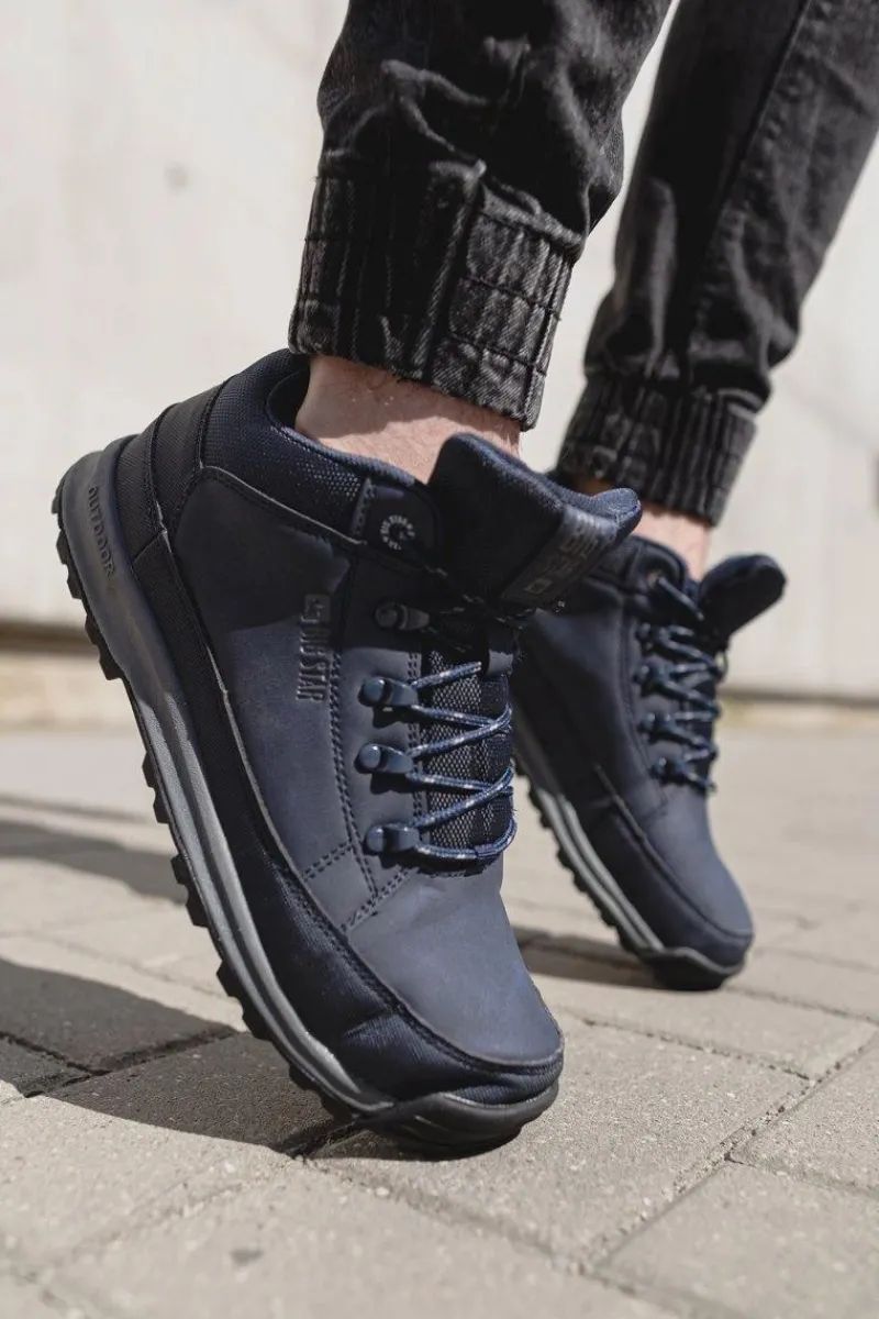 Outlet Trekkingowe Męskie Buty Big Star Wysokie Outdoor Granat EE174466 Męskie Trampki Męskie Big Star|Obuwie Trekkingowe Męskie