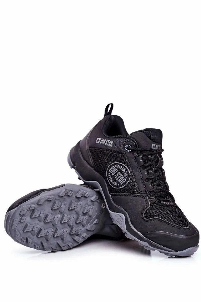 Best Trekkingowe Męskie Buty Big Star Wysokie Outdoor Czarne FF174303 Męskie Obuwie Trekkingowe Męskie