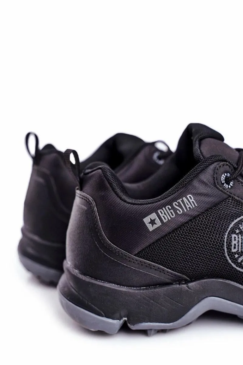 Best Trekkingowe Męskie Buty Big Star Wysokie Outdoor Czarne FF174303 Męskie Obuwie Trekkingowe Męskie