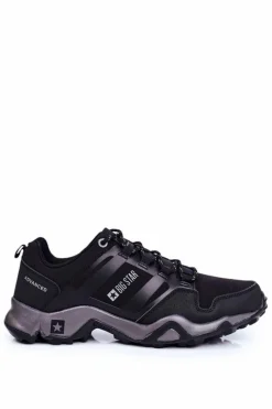Clearance Trekkingowe Męskie Buty Big Star Outdoor Czarne GG174269 Męskie Obuwie Trekkingowe Męskie