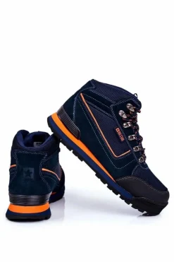 Hot Trekkingowe Męskie Buty Big Star Outdoor Granatowe GG174199 Męskie Obuwie Trekkingowe Męskie
